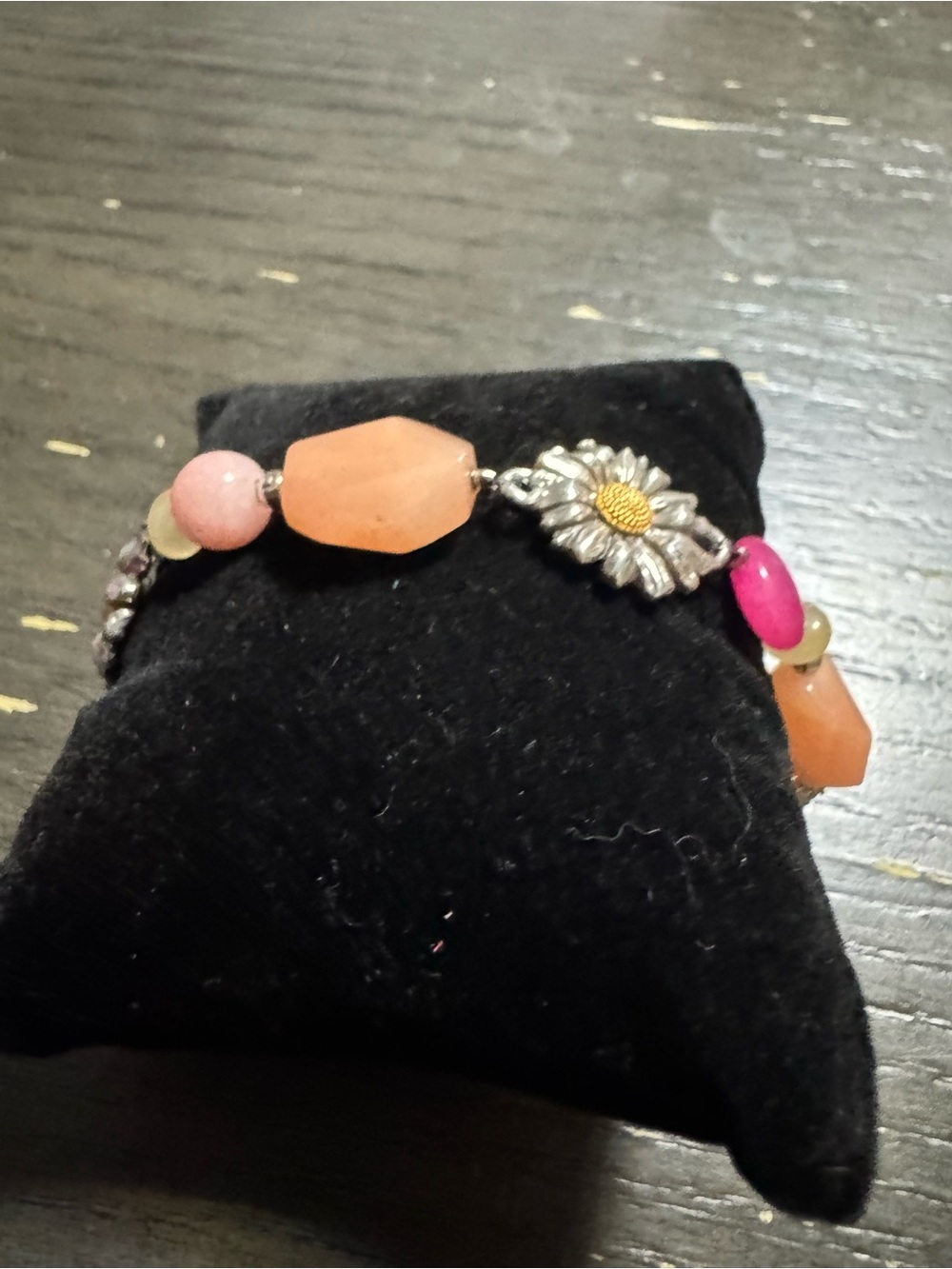 Brighton Floral Accent Multicolor Beaded Bracelet - Pink & Orange